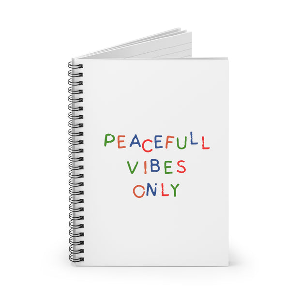 Peaceful Vibes Only Spiral Notebook - Ruled Line