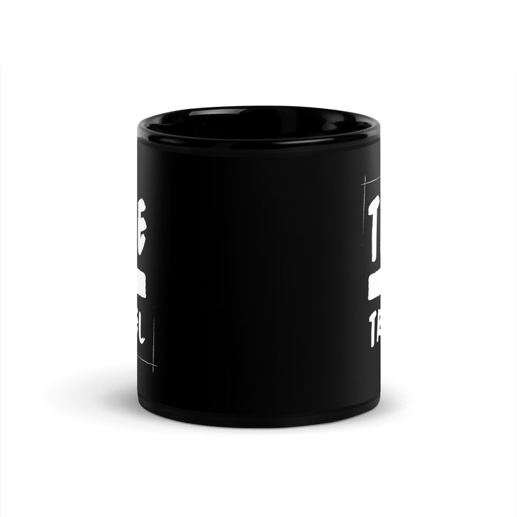 Time To Travel Black Glossy Mug