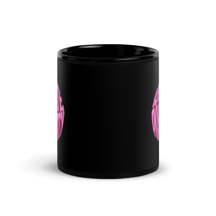 Radiate Positivity Black Glossy Mug