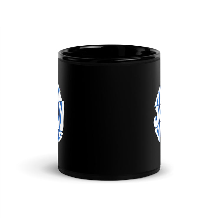 Holly Jolly Vibes Black Glossy Mug