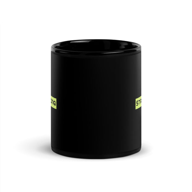 Stay Strong Black Glossy Mug