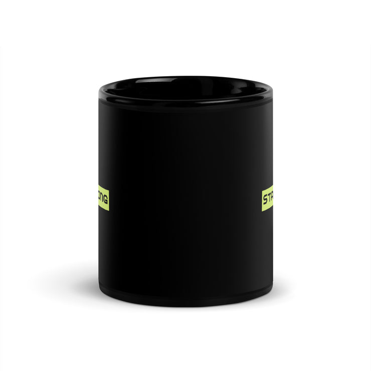 Stay Strong Black Glossy Mug