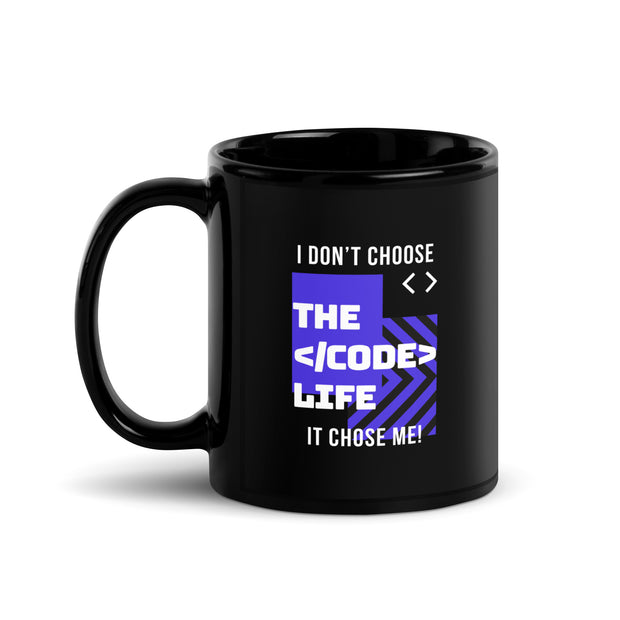 The Code Life Black Glossy Mug