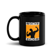 Stronger Gym Black Glossy Mug