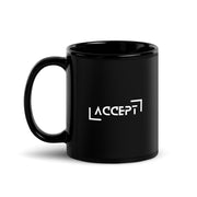 Accept Black Glossy Mug