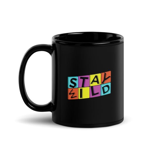 Stay Wild Black Glossy Mug