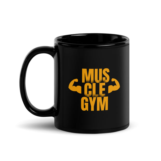 Muscle Gym Black Glossy Mug