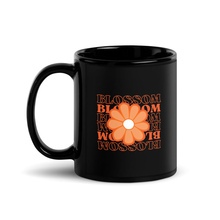 Blossom  Black Glossy Mug