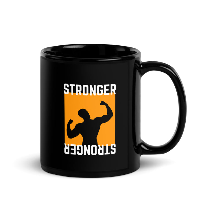 Stronger Gym Black Glossy Mug