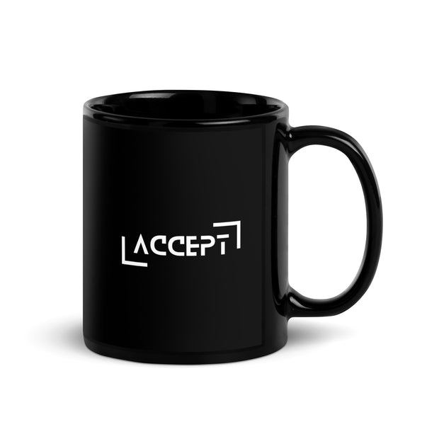 Accept Black Glossy Mug