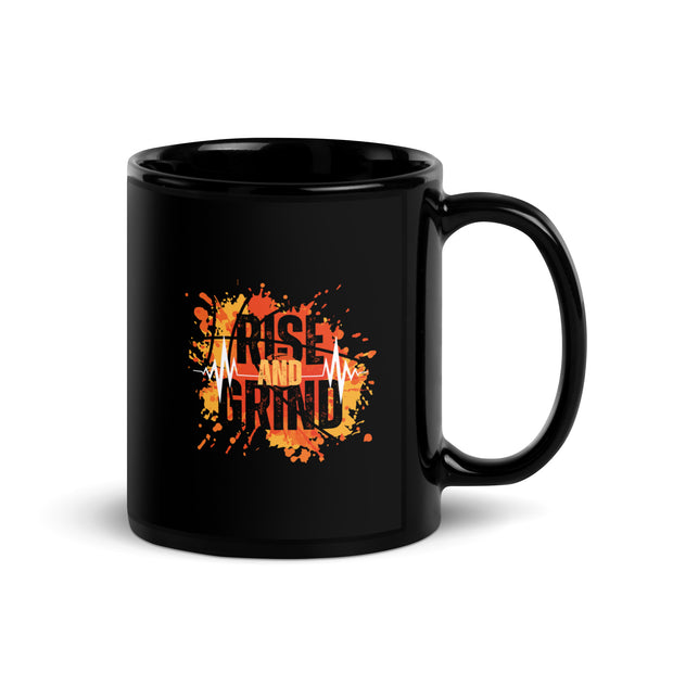 Rise And Grind Black Glossy Mug