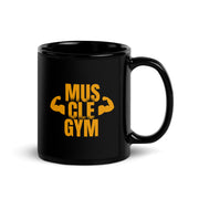 Muscle Gym Black Glossy Mug