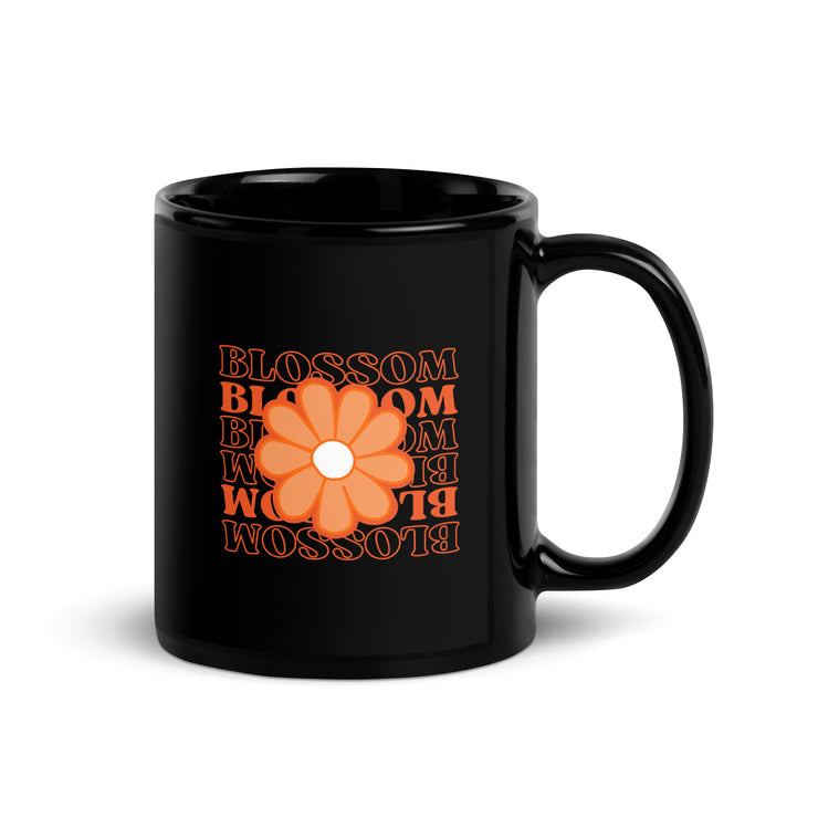 Blossom  Black Glossy Mug