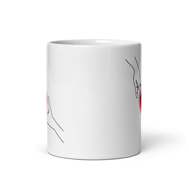 Love Sign Hands White glossy mug