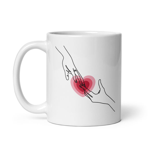 Love Sign Hands White glossy mug