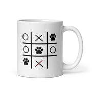 Paw Tic Toe White glossy mug